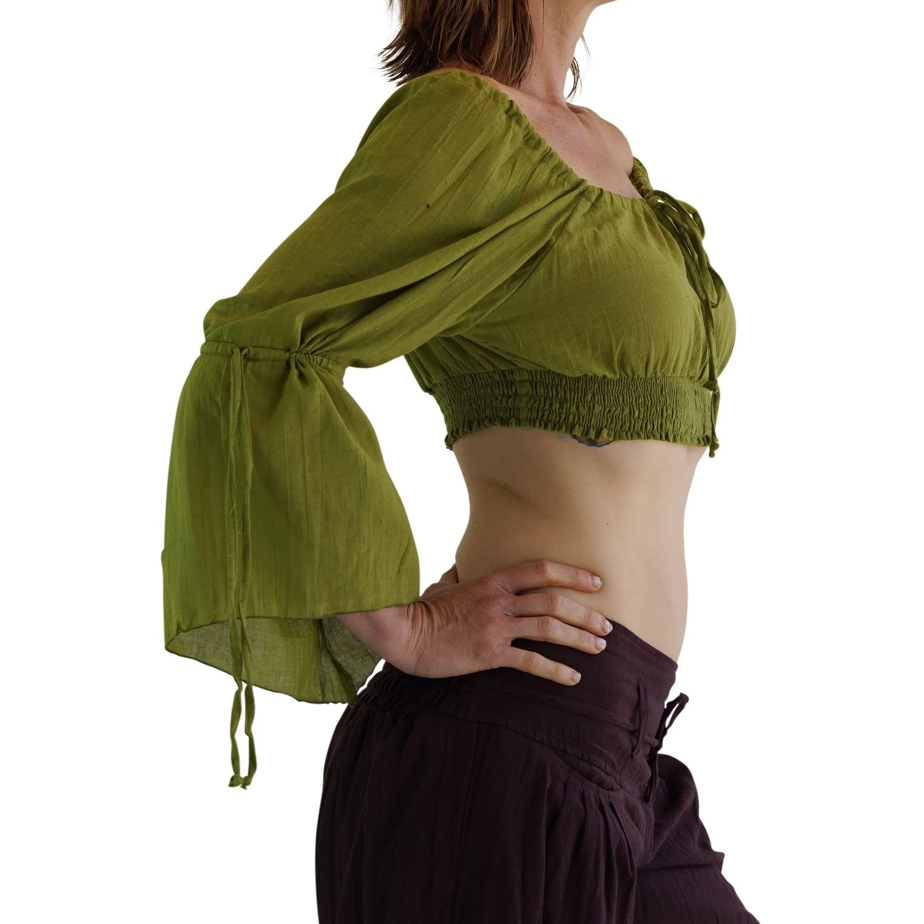 'LS Pull Tie' Chemise - Light Green