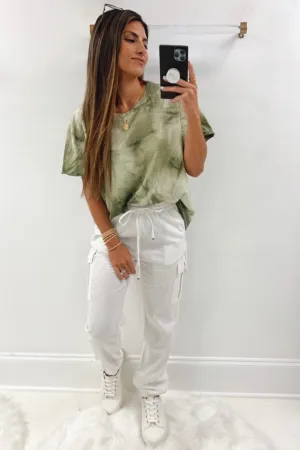 Lux Linen Cargo Joggers // LAST ONE // Mocha