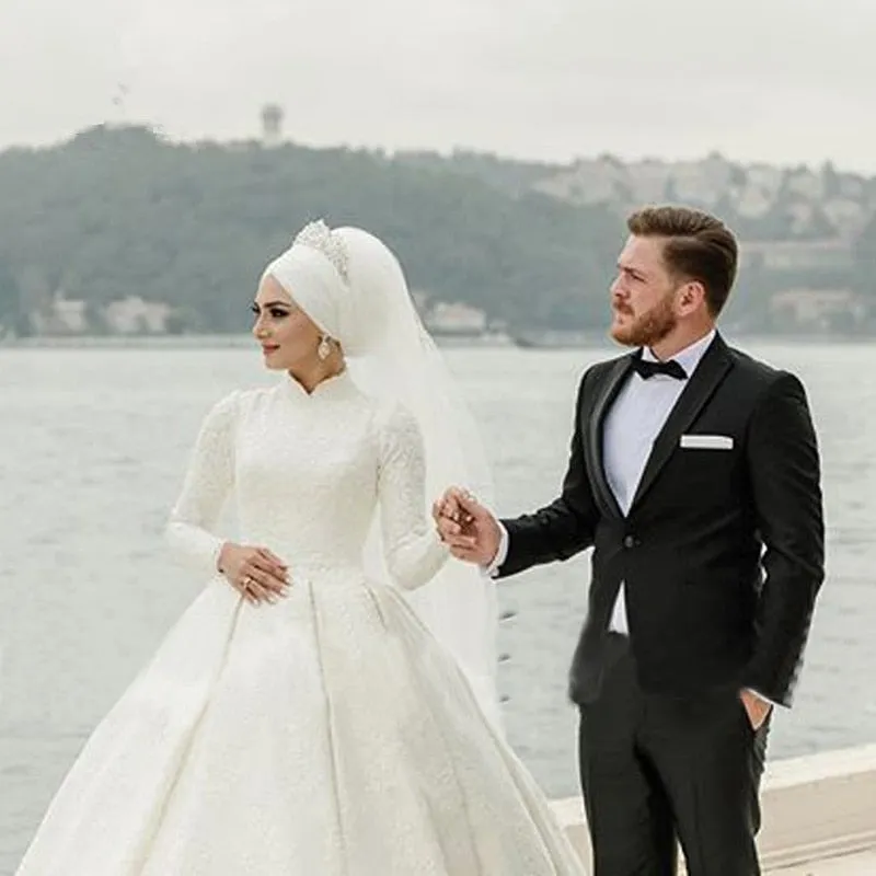 Luxury Lace High Neck Multi Cultural Ceremonial Bridal Dress Also Available In Plus Size
