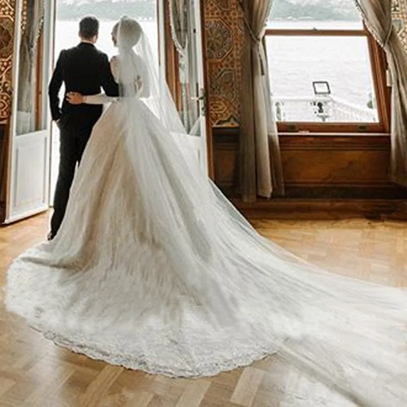 Luxury Lace High Neck Multi Cultural Ceremonial Bridal Dress Also Available In Plus Size