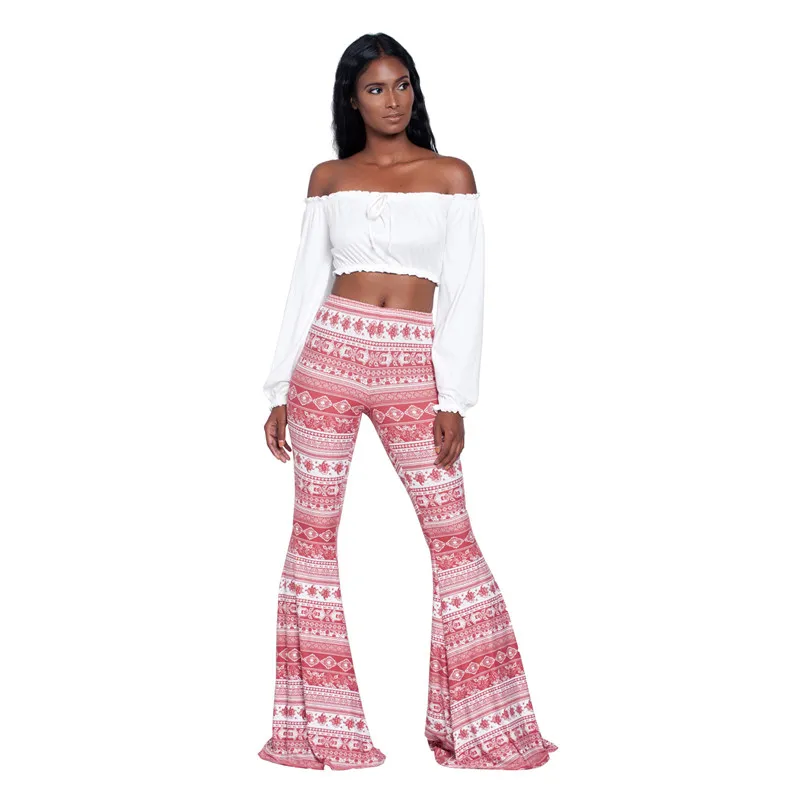 Lyra High-Waist Bohemian Print Flare Pants