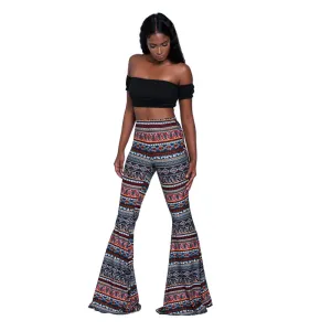 Lyra High-Waist Bohemian Print Flare Pants