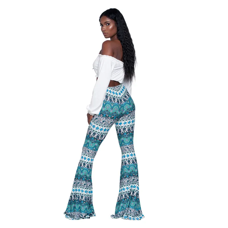 Lyra High-Waist Bohemian Print Flare Pants