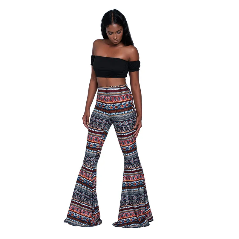 Lyra High-Waist Bohemian Print Flare Pants