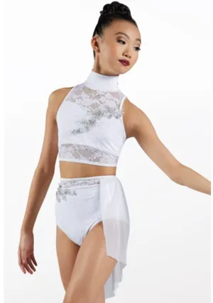 Lyrcial Two Piece Costume - White