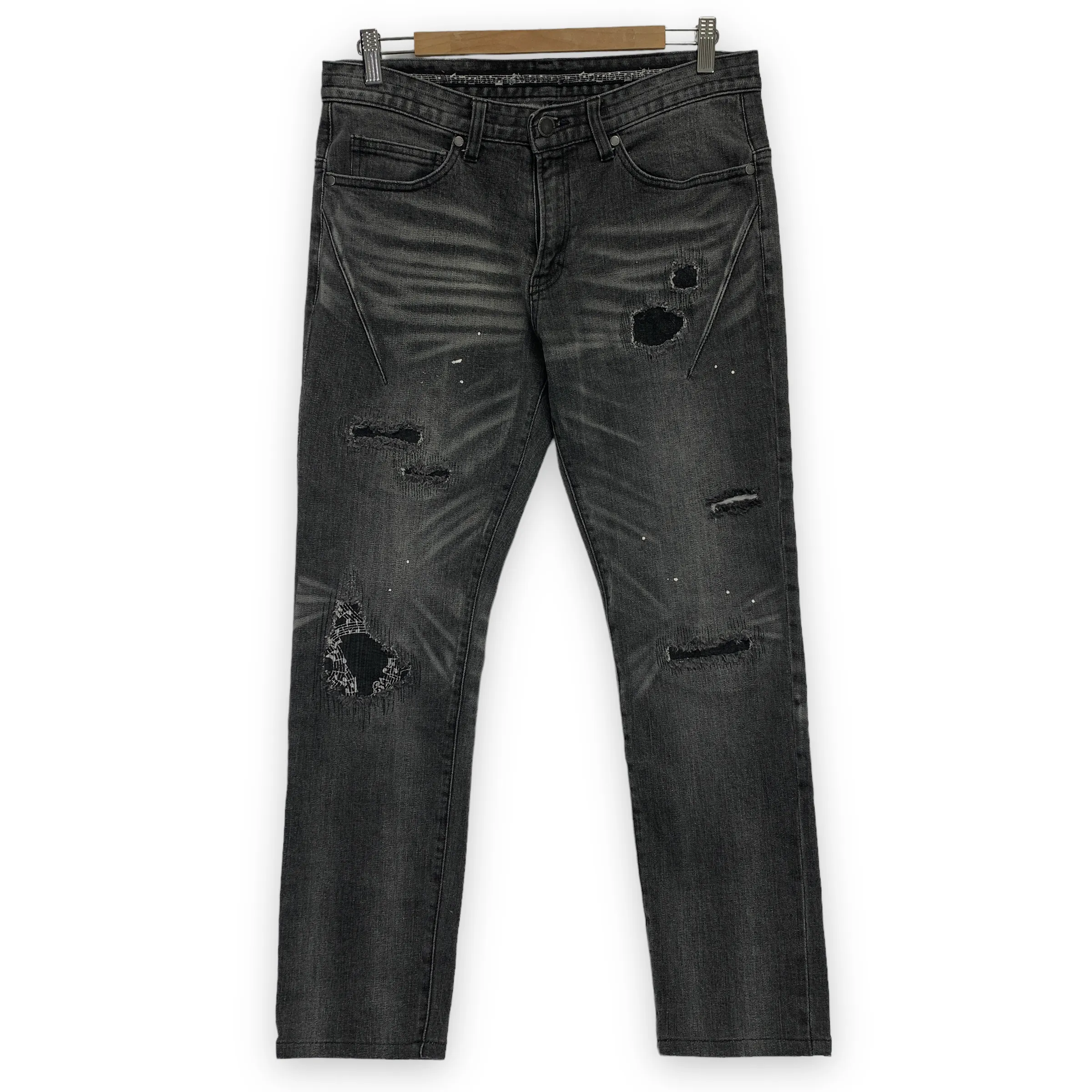[M] Number Nine Distressed Denim Jeans Black