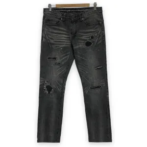 [M] Number Nine Distressed Denim Jeans Black
