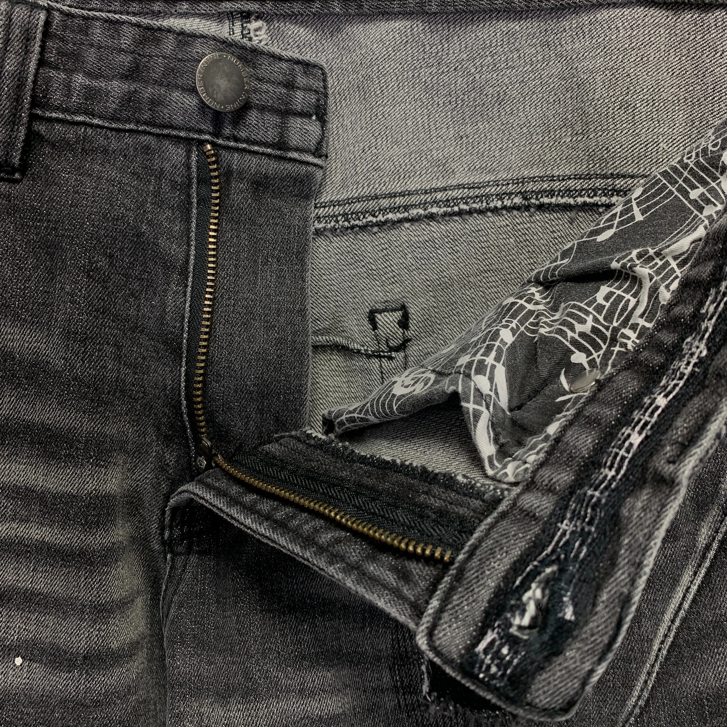 [M] Number Nine Distressed Denim Jeans Black
