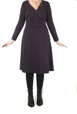 Maiocchi purple long sleeve dress size 14, best fits 12-14