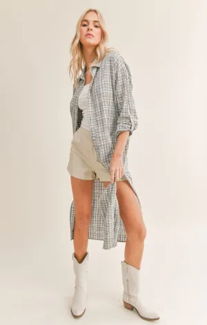 MAKING MEMORIES PLAID LONG SHIRT