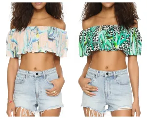 MARA HOFFMAN Off the Shoulder Crop Top 95590 $189 NEW