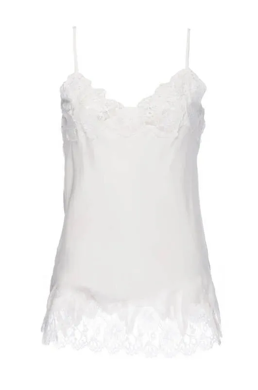 Marilyn Lace Silk Cami Bright White