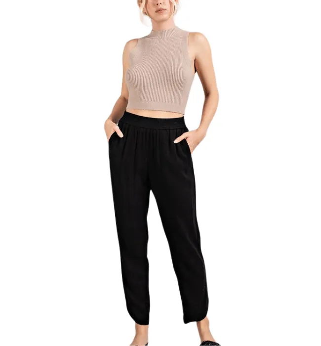 Marisa Linen Smocked Pants