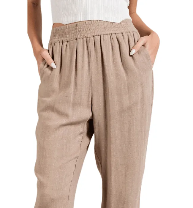 Marisa Linen Smocked Pants