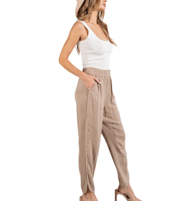 Marisa Linen Smocked Pants