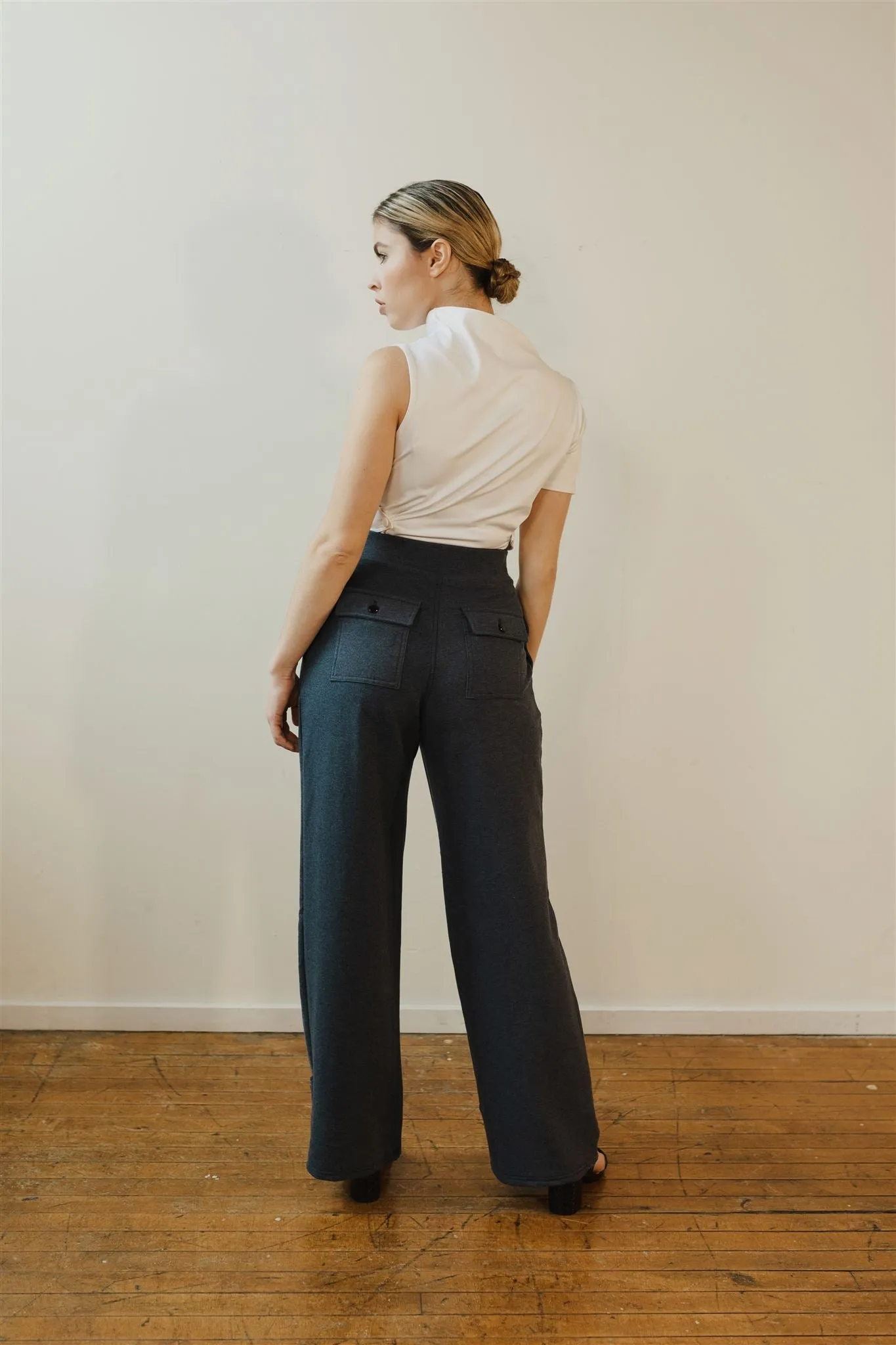 Marlene Wide Leg Pants - Heather Lake