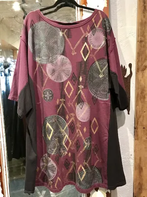 Maroon Hand Block Printed Pocket Tunic