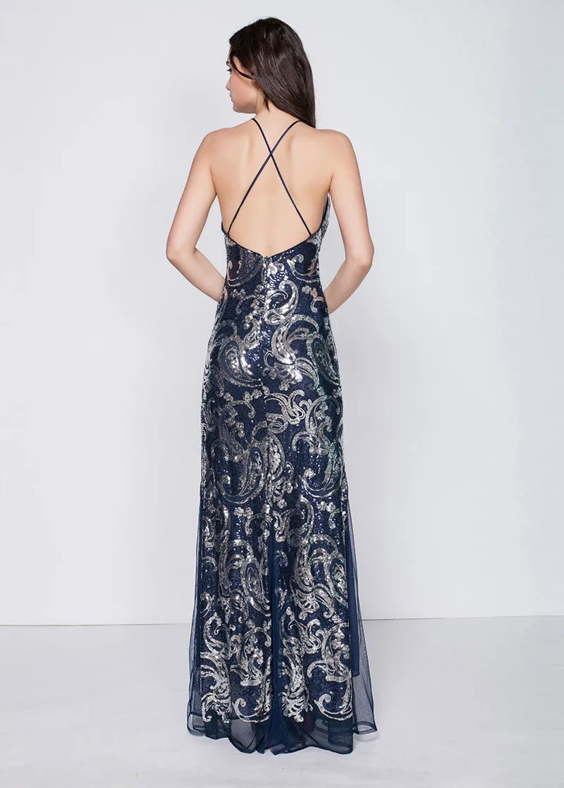 Marvelous Sequins Sheath Evening Dress