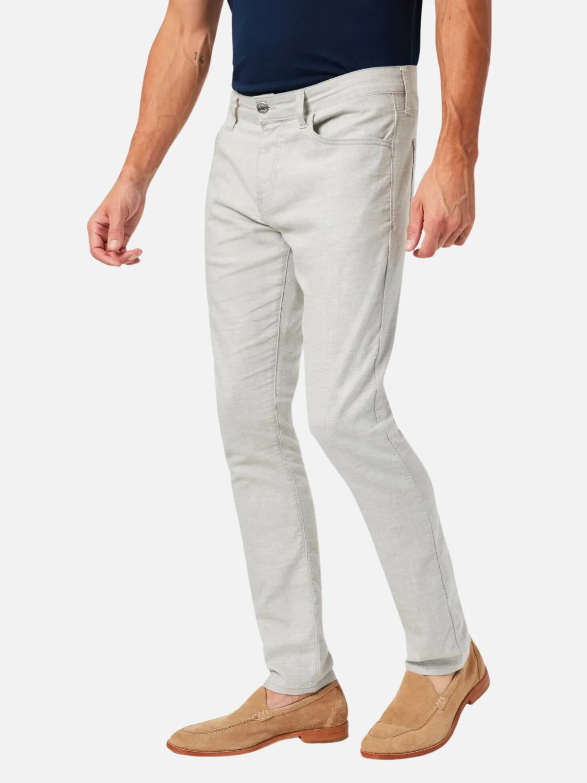 Mavi Jake Slim Linen Pant - Light Grey