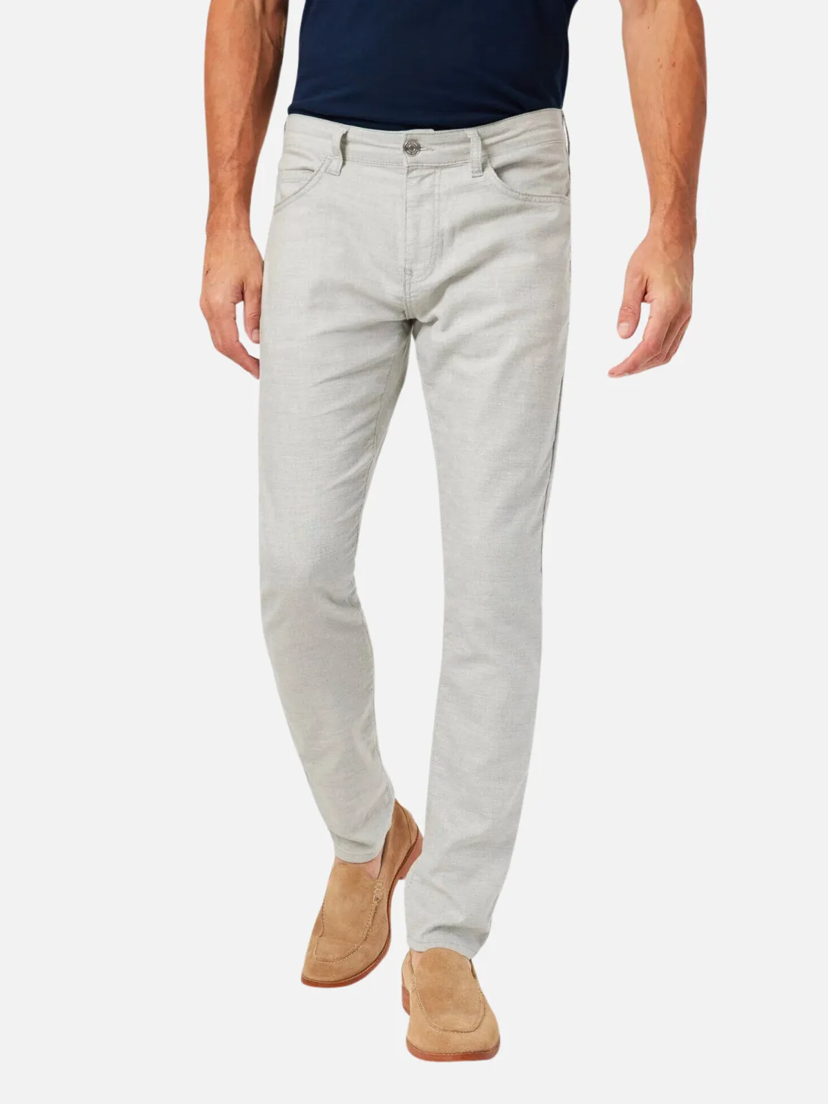 Mavi Jake Slim Linen Pant - Light Grey