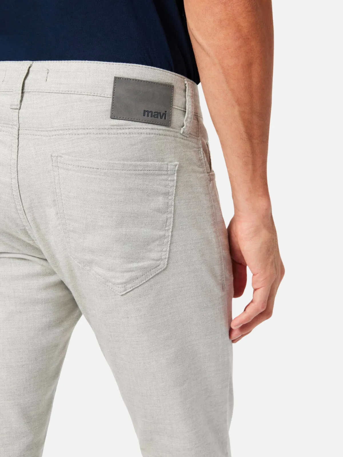 Mavi Jake Slim Linen Pant - Light Grey