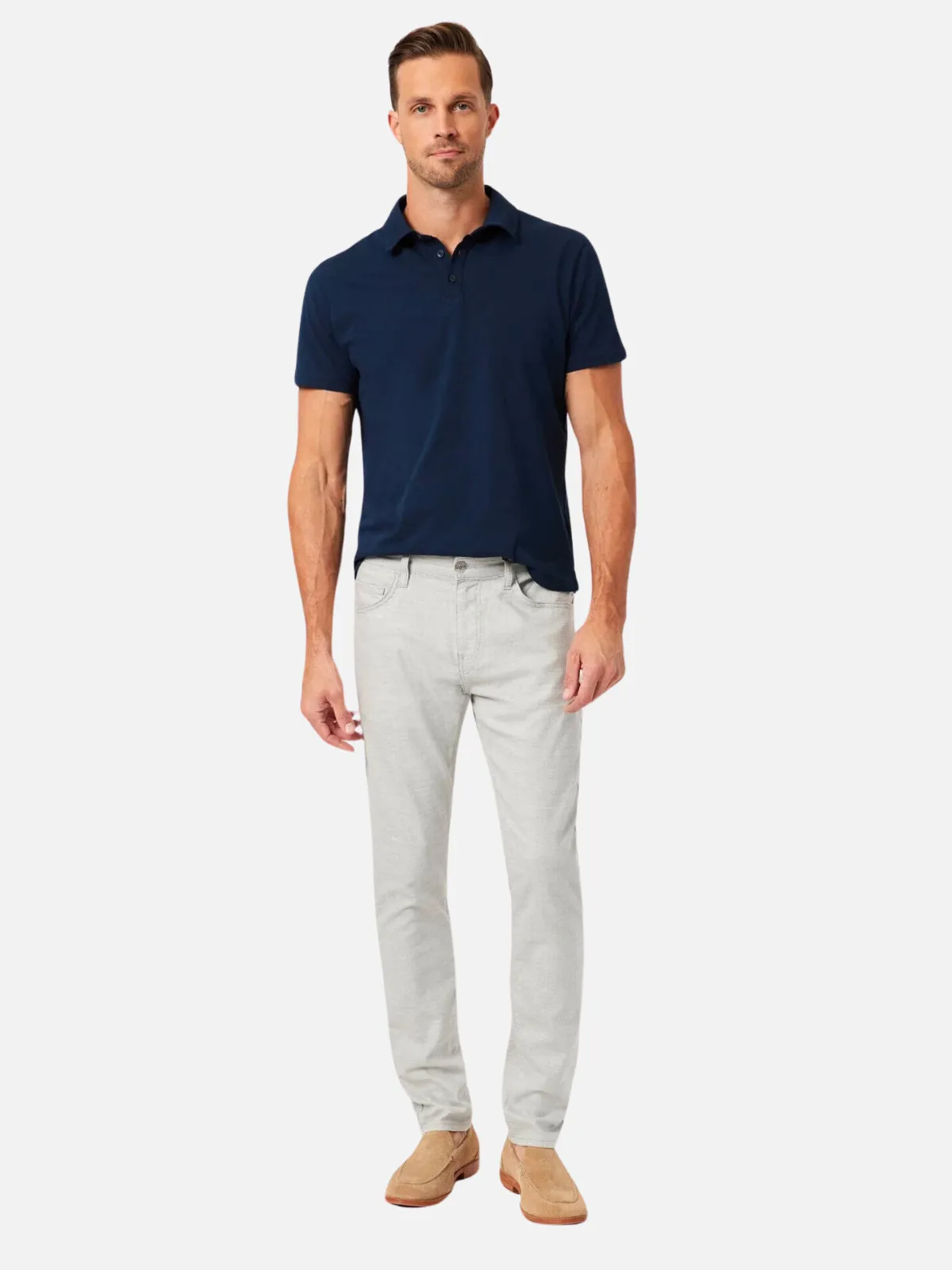 Mavi Jake Slim Linen Pant - Light Grey