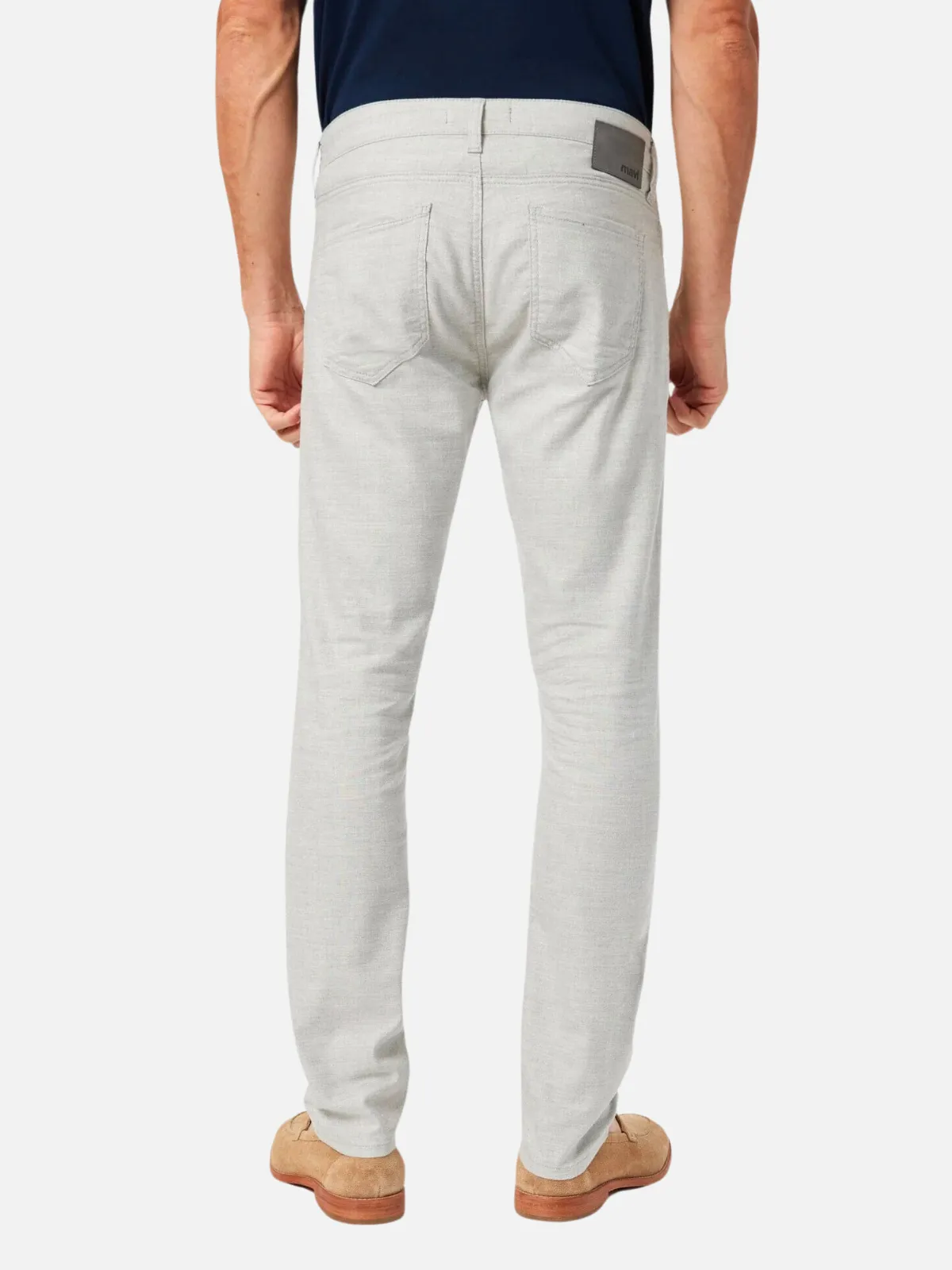 Mavi Jake Slim Linen Pant - Light Grey