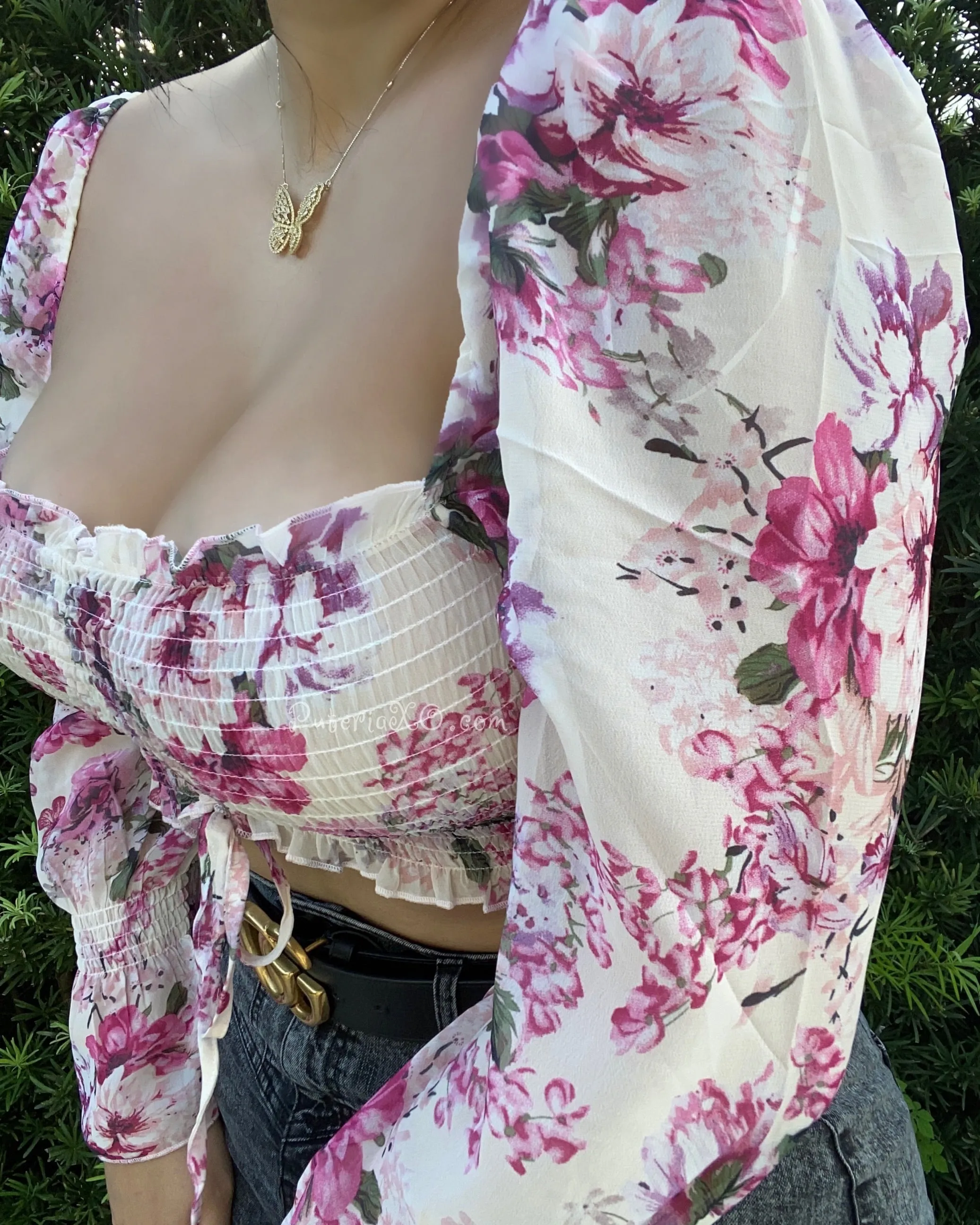 Mayari Top -Fuchsia Florals