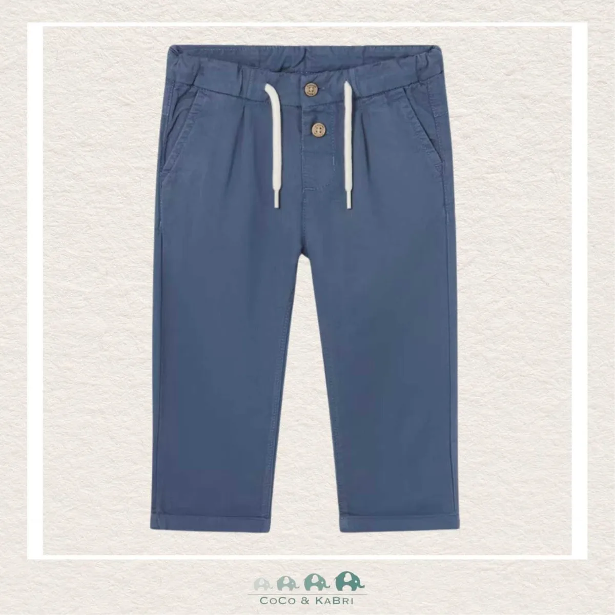 *Mayoral: Baby Boy Blue Linen Relaxed Pants