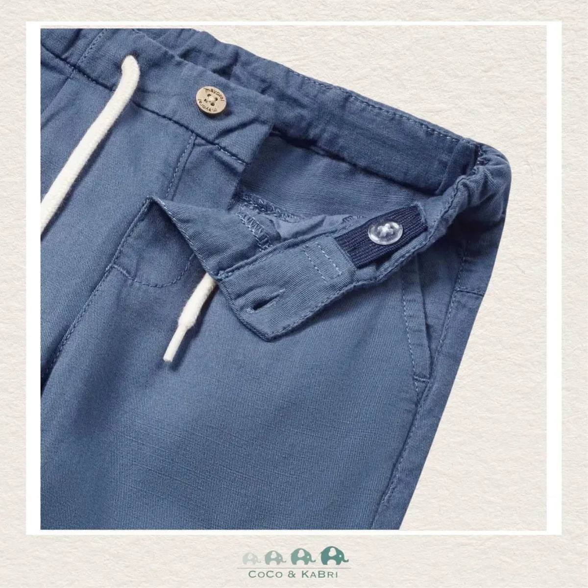 *Mayoral: Baby Boy Blue Linen Relaxed Pants