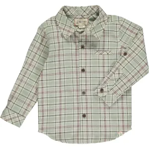 Me & Henry Atwood Woven Button Shirt - Green Plaid/Navy Stripe