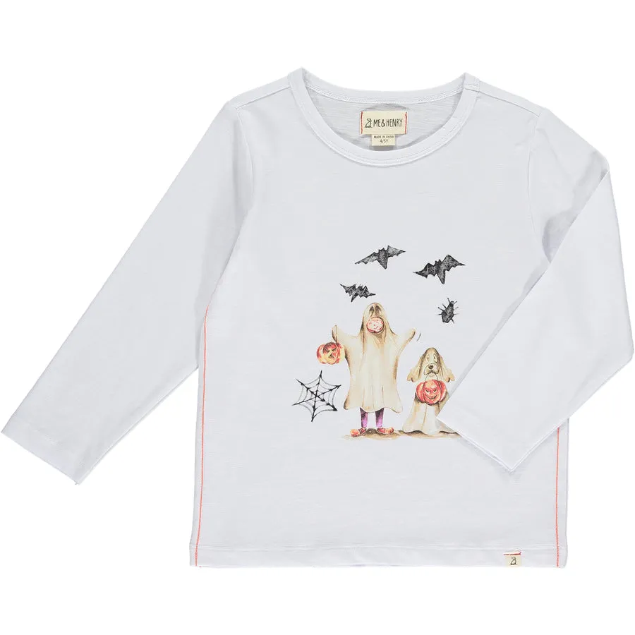 Me & Henry - Raglan Printed Tee | White Henry Ghost