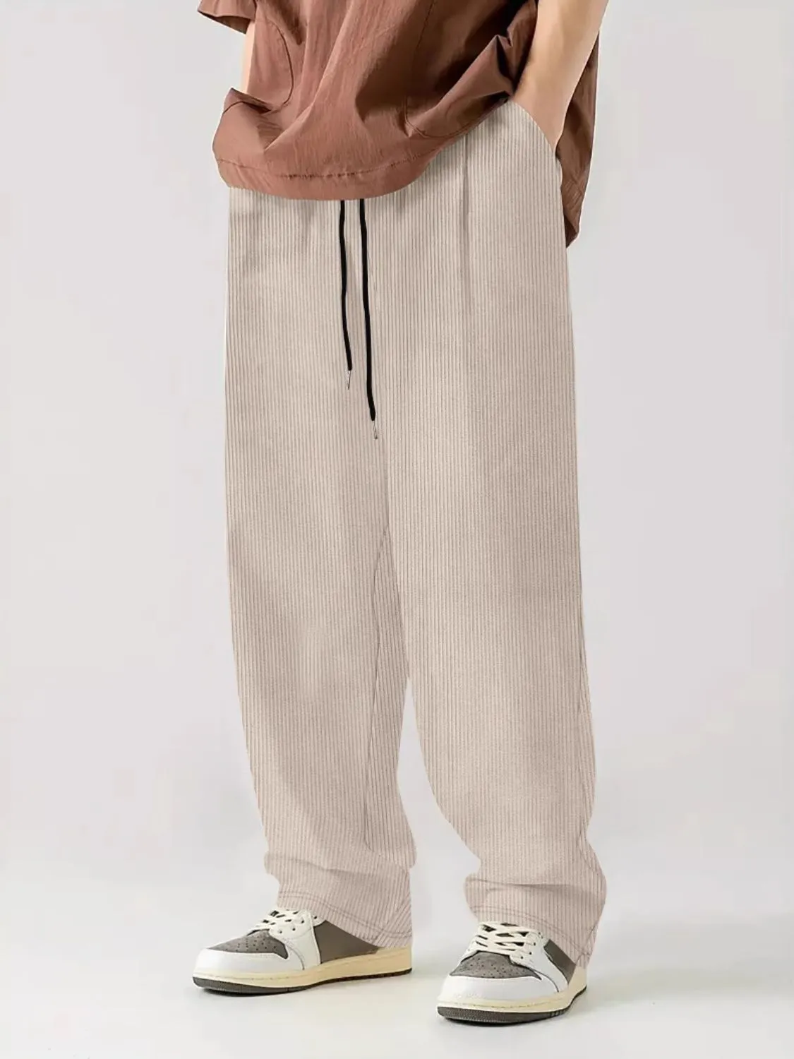 Men's Full Size Drawstring Wide Leg Pants Plus Size