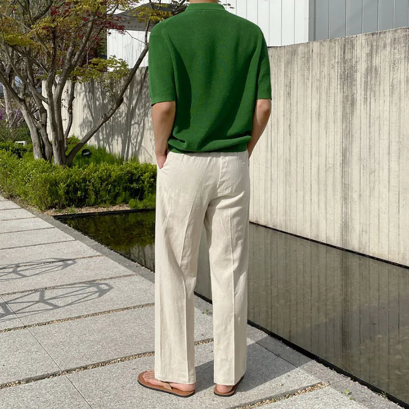 Men's Linen Pants Classic Style Relaxed Fit