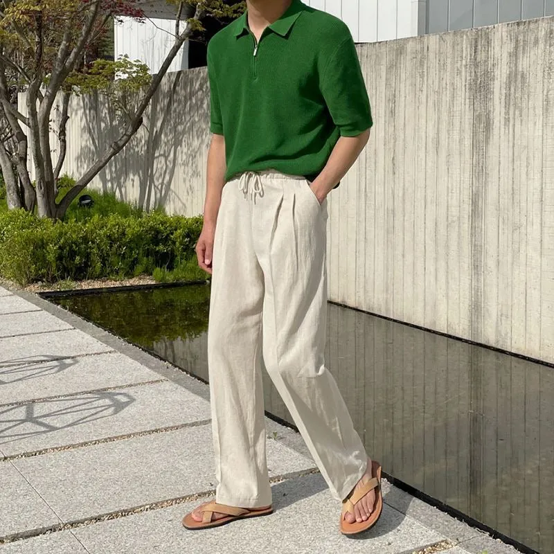 Men's Linen Pants Classic Style Relaxed Fit