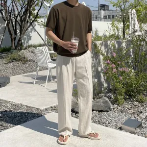 Men's Linen Pants Classic Style Relaxed Fit