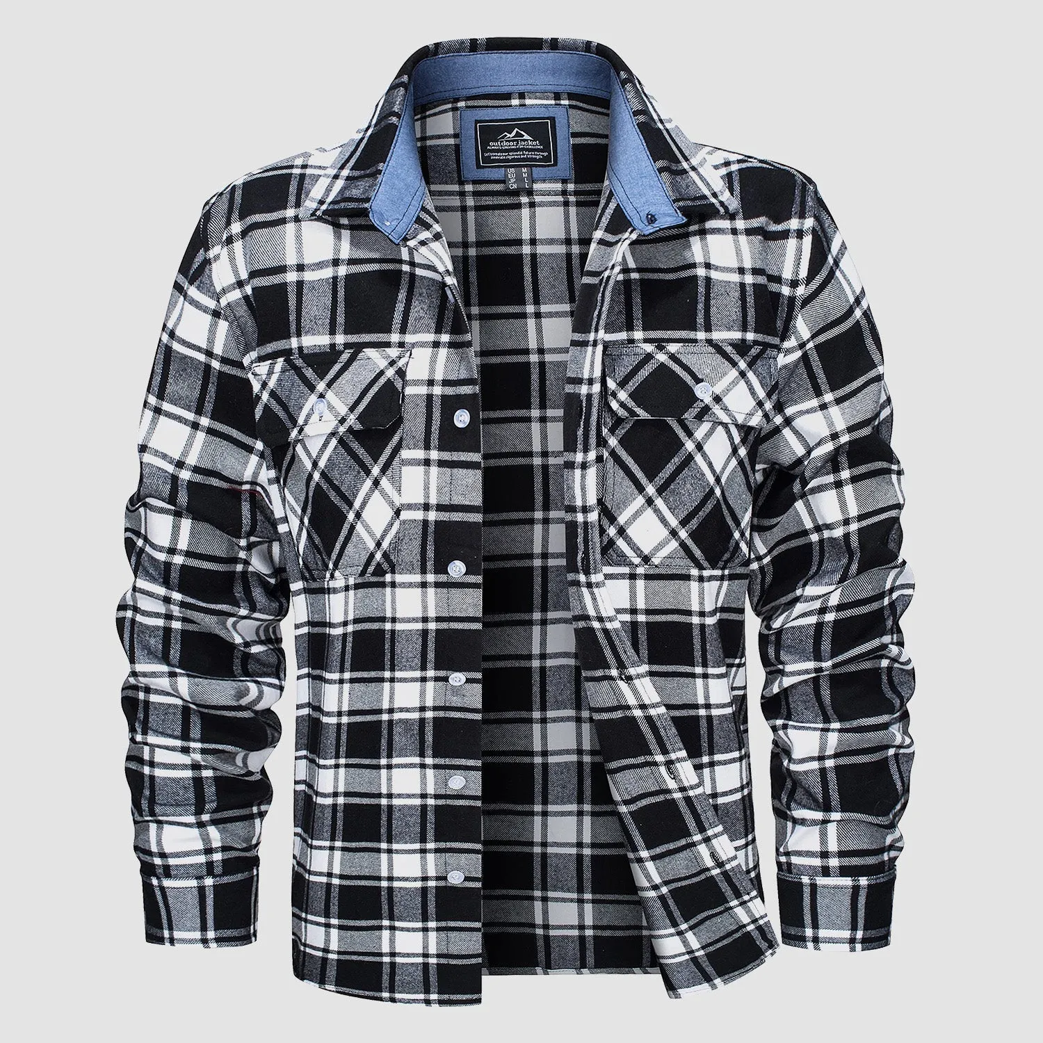 Men's - Long Sleeve Shirt – Cotton, Plaid Flannel – Casual Style