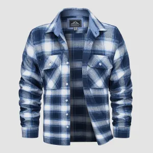Men's - Long Sleeve Shirt – Cotton, Plaid Flannel – Casual Style