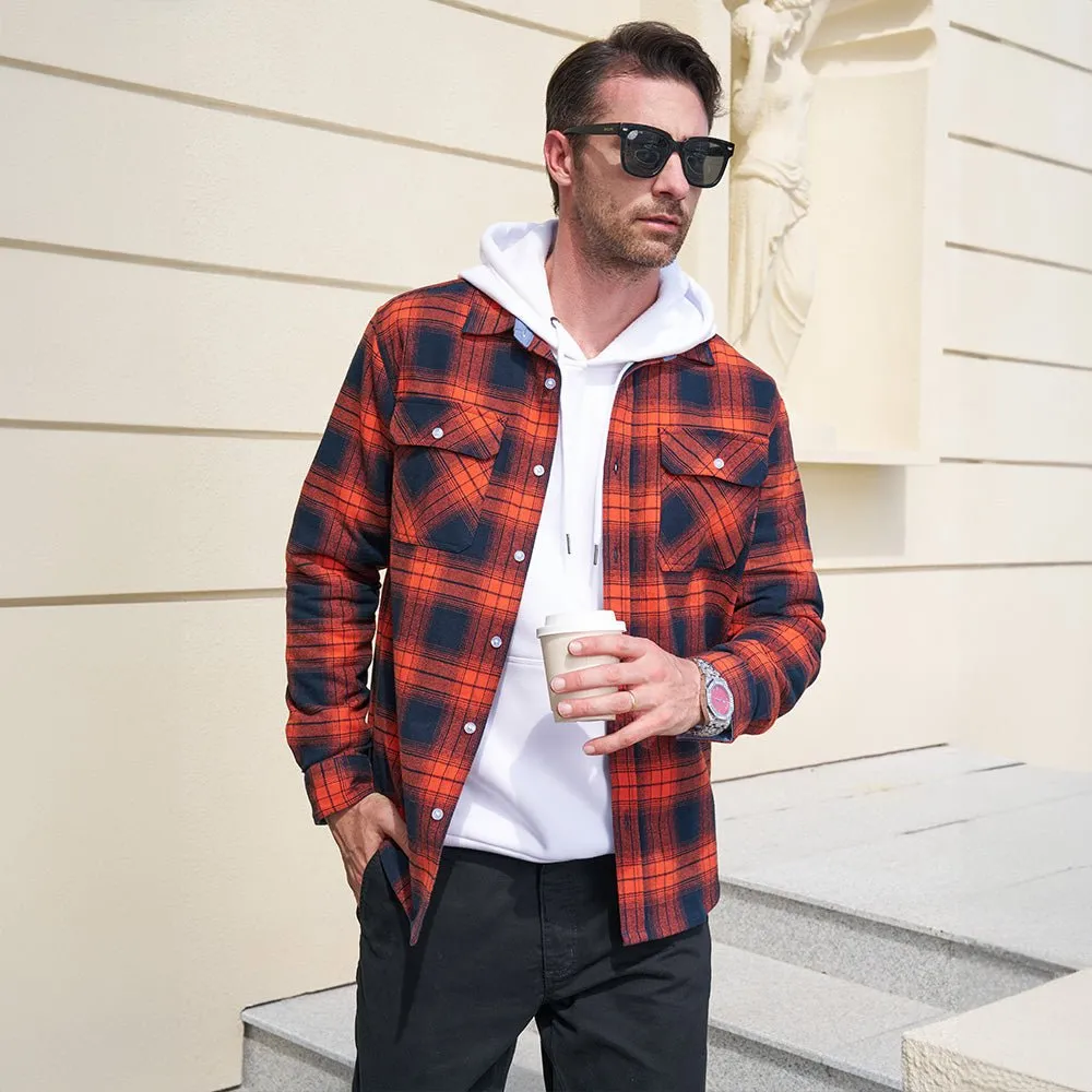 Men's - Long Sleeve Shirt – Cotton, Plaid Flannel – Casual Style