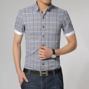 Men's Plain Line Dress Shirt Up To 3XL