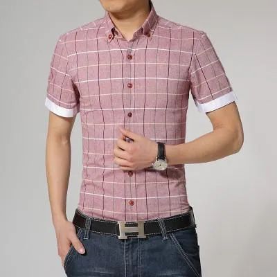 Men's Plain Line Dress Shirt Up To 3XL