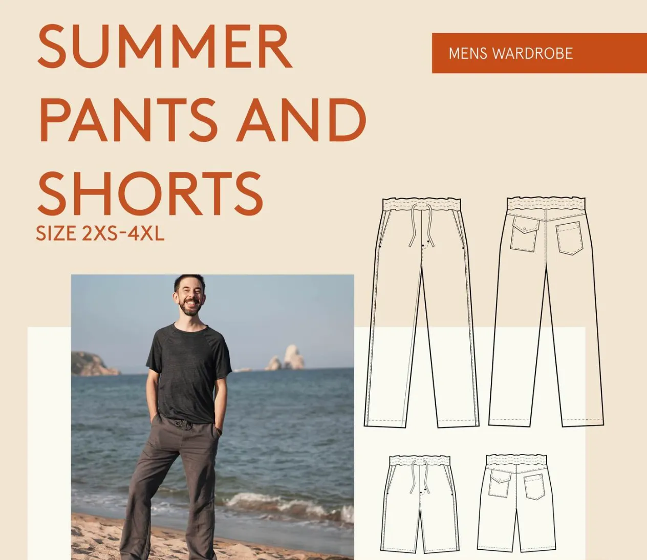 Men's Summer Shorts & Pants Pattern -- Wardrobe by Me