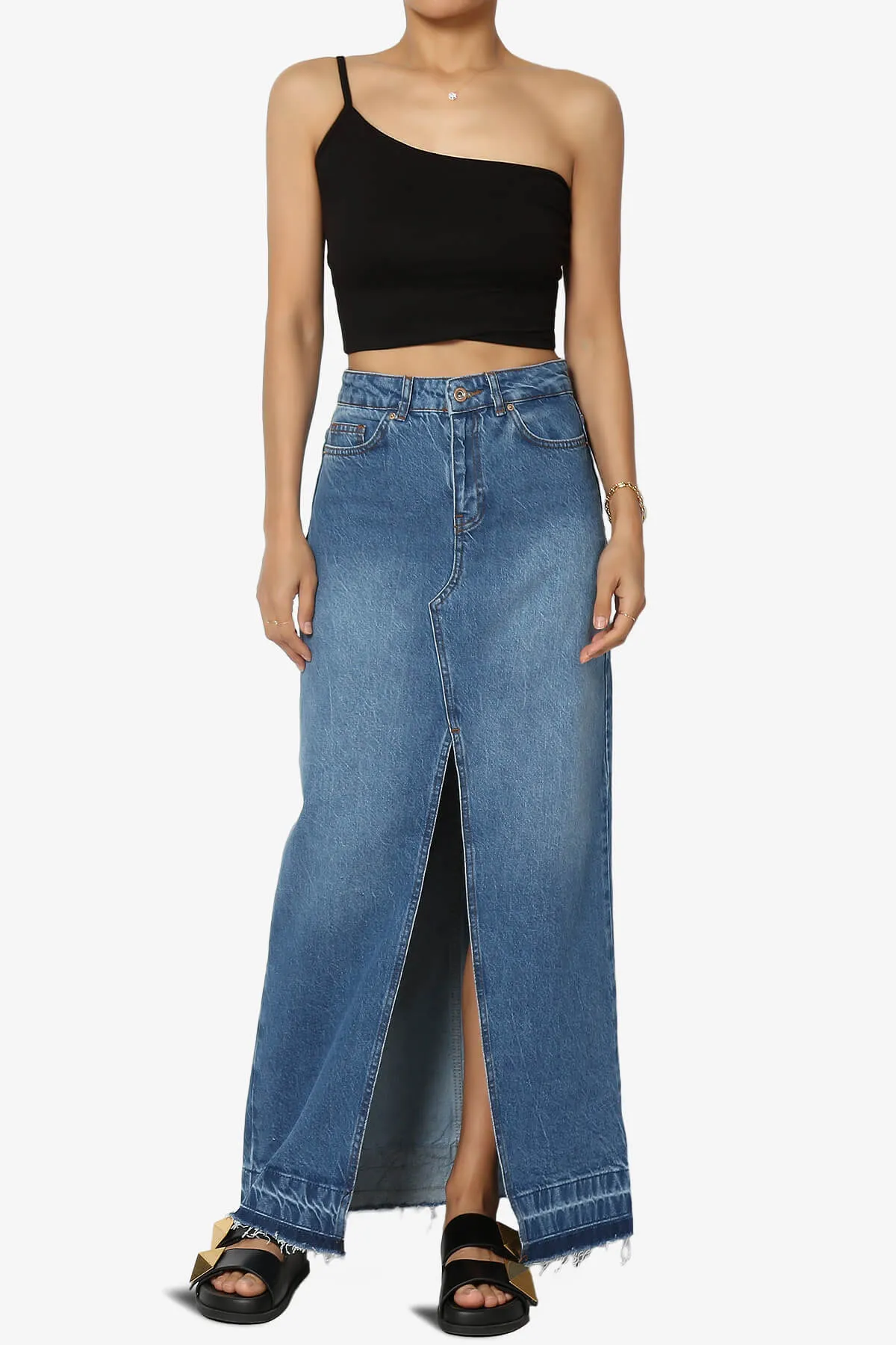 Mercerr One Shoulder Strap Crop Cami