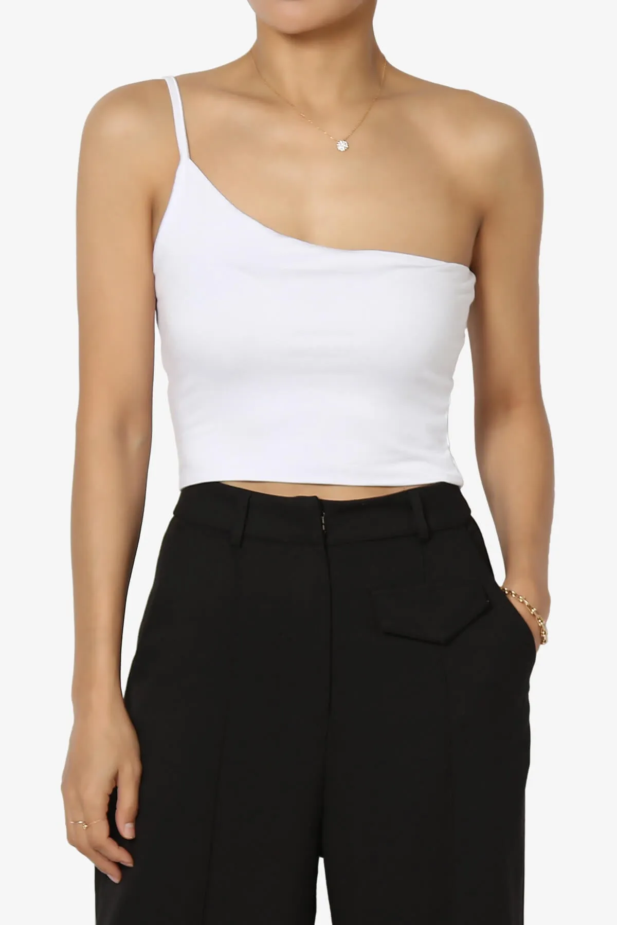 Mercerr One Shoulder Strap Crop Cami