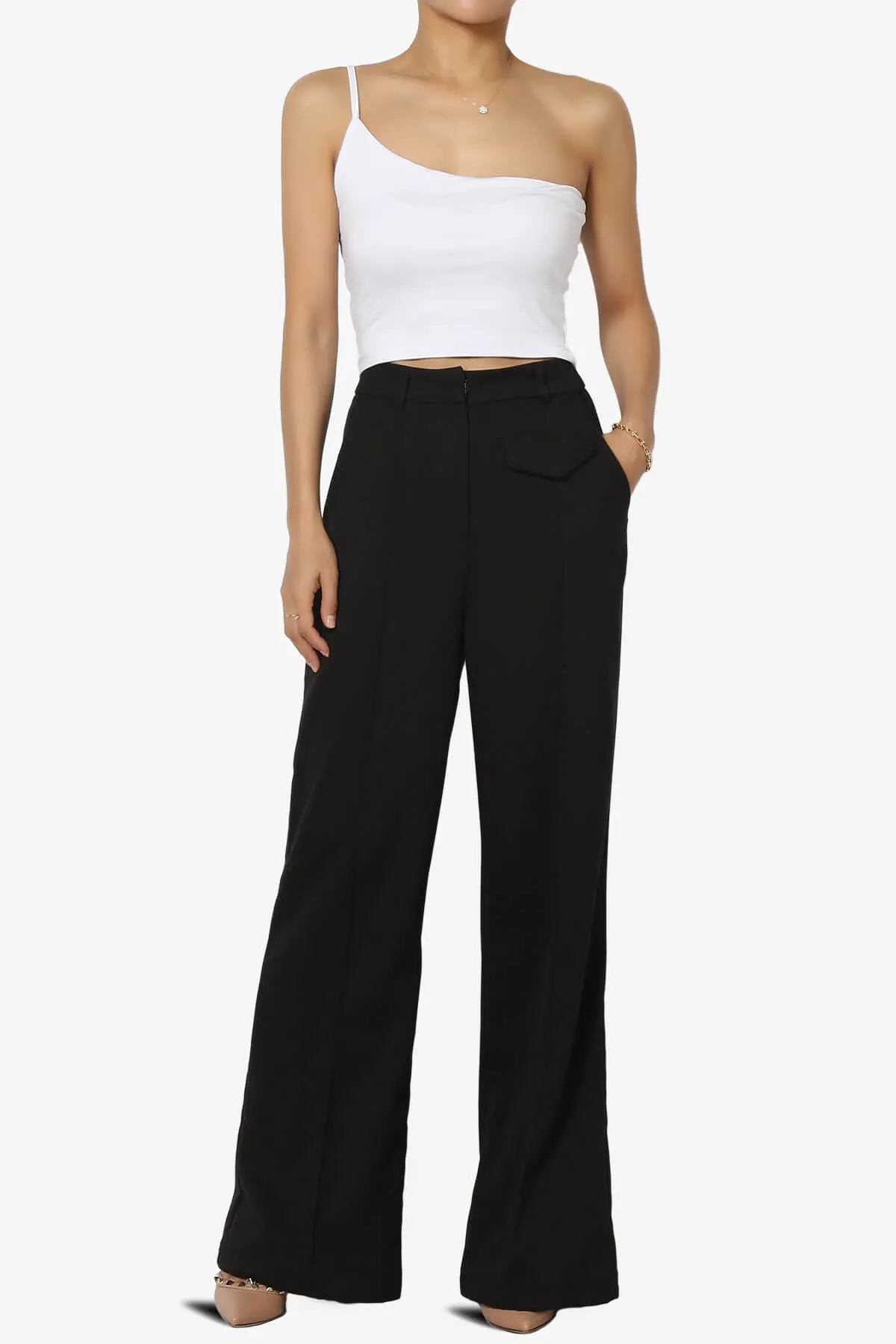 Mercerr One Shoulder Strap Crop Cami