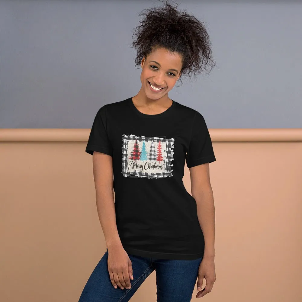 Merry Christmas Plaid Trees T-Shirt