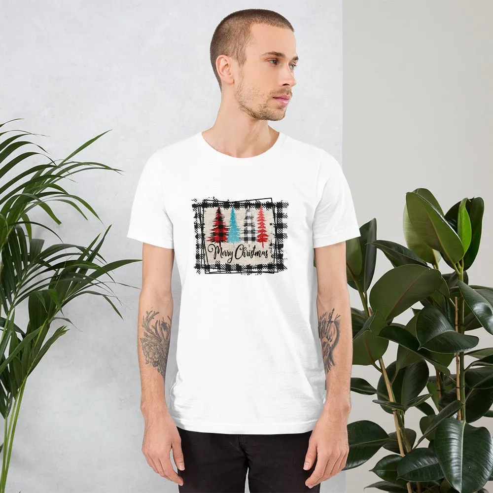 Merry Christmas Plaid Trees T-Shirt