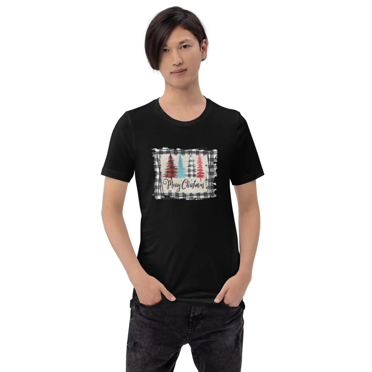 Merry Christmas Plaid Trees T-Shirt