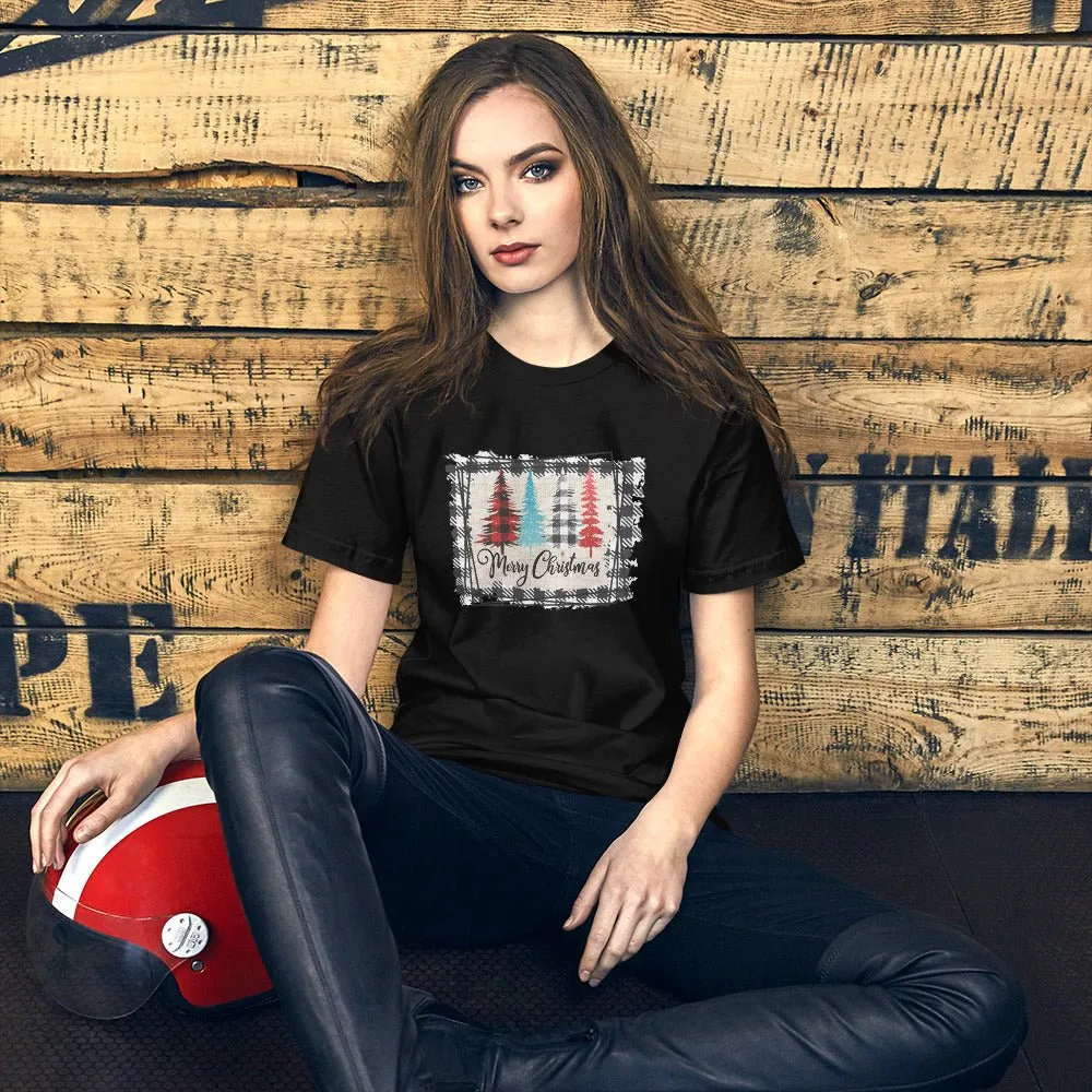 Merry Christmas Plaid Trees T-Shirt