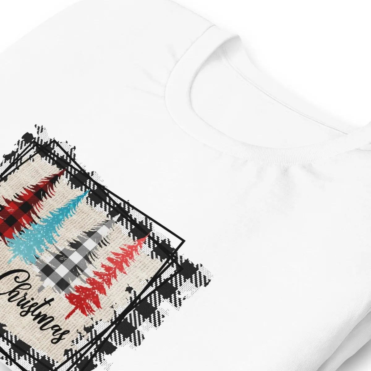 Merry Christmas Plaid Trees T-Shirt